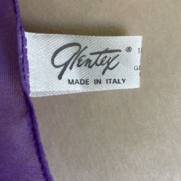 Vintage Gentex purple floral  scarf - Picture 4 of 5
